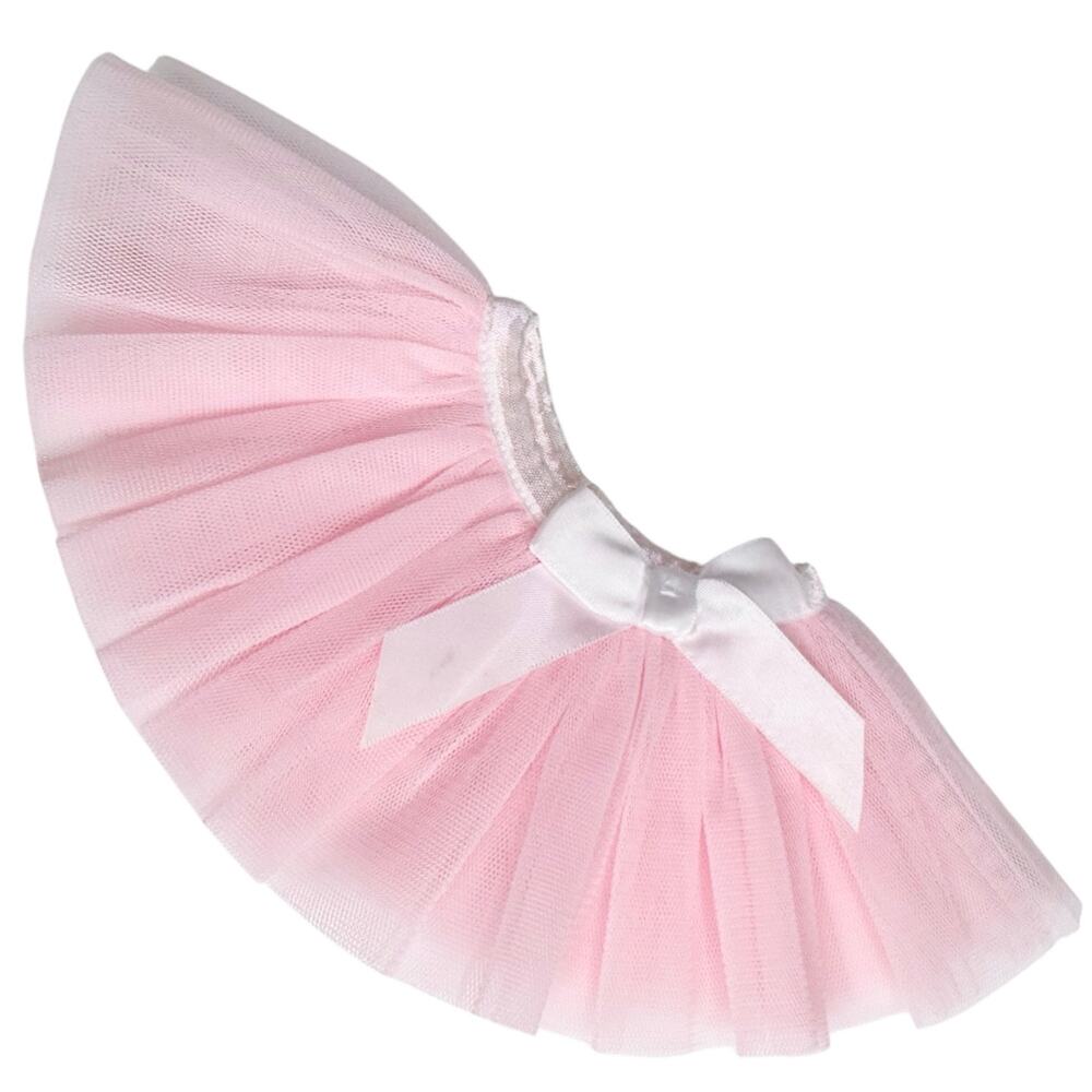 American Girl Bitty Baby Ballerina Skirt Pink Tulle Doll Tutu White Bow Grace
